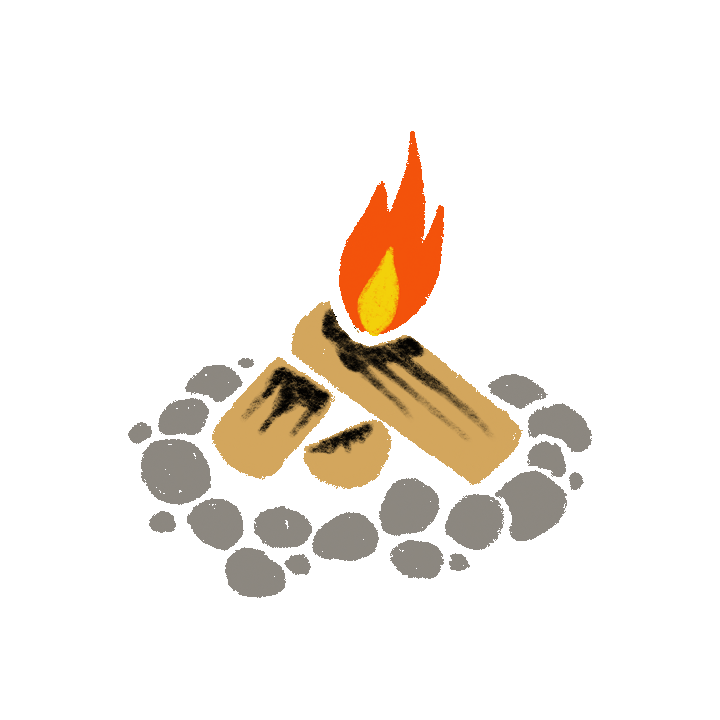 GIF animaatio palavasta leirinuotiosta